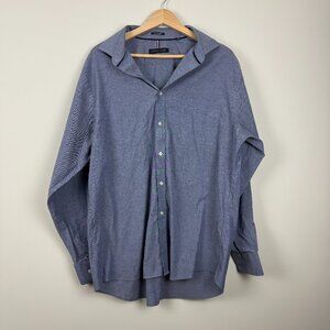 Tommy Hilfiger Men's Regular Fit THFlex Dress Shirt, Denim Blue, Size XL